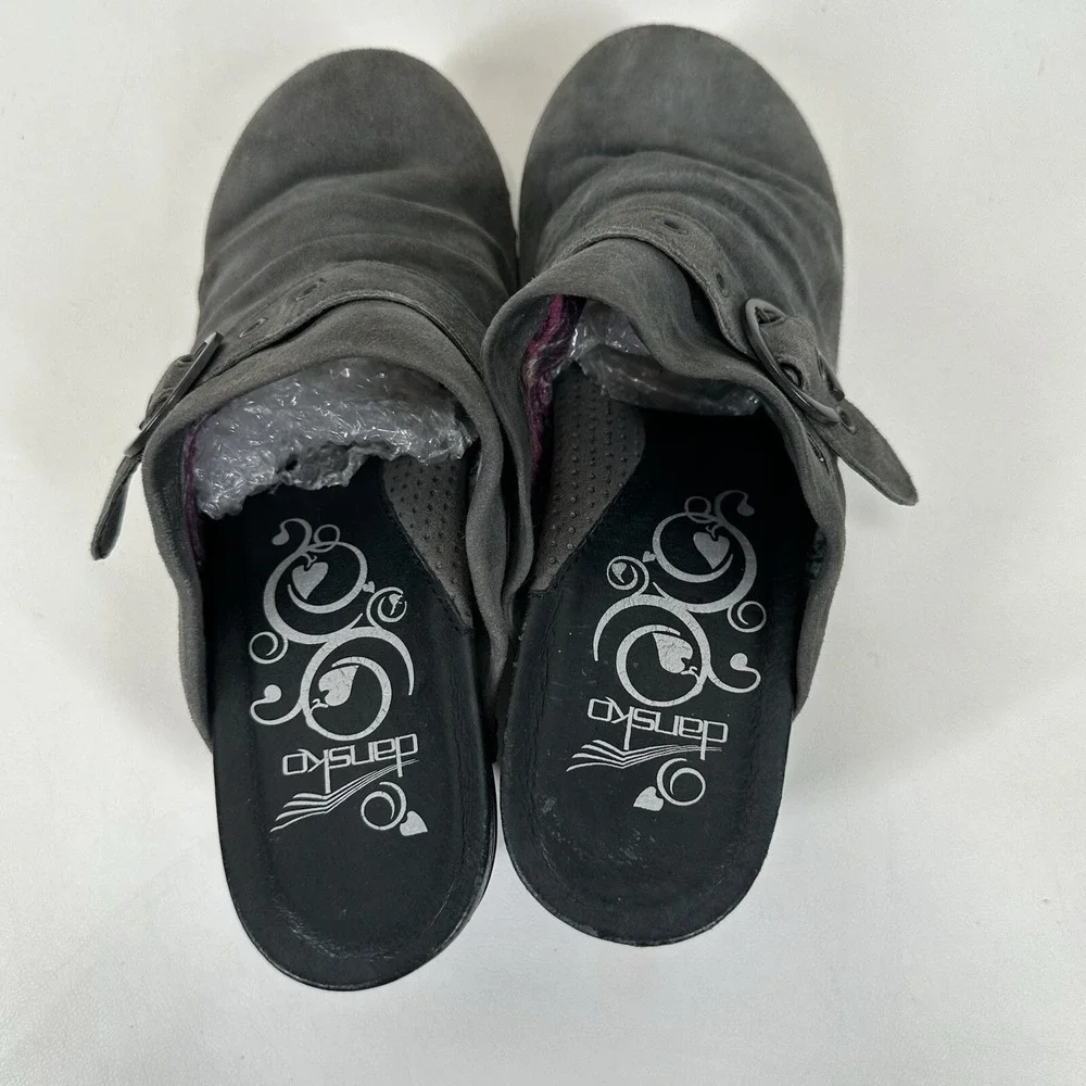 Dansko Nadine Shoes Women's EU 38 US 7.5-8 Gray  Platform Heel Mules‎ Suede